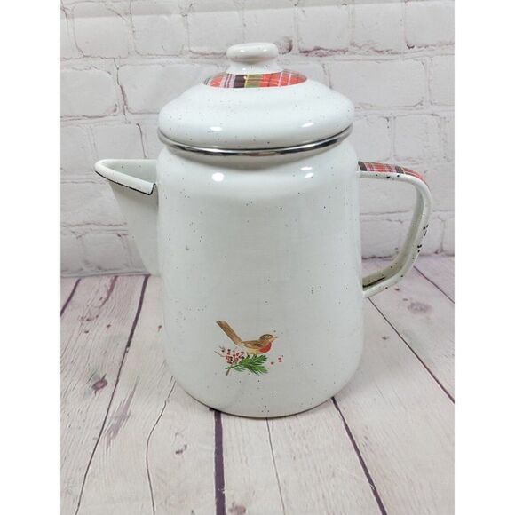 Vintage Hallmark Enamel Chrstmas Santa Tall Teapot - Picture 3 of 6